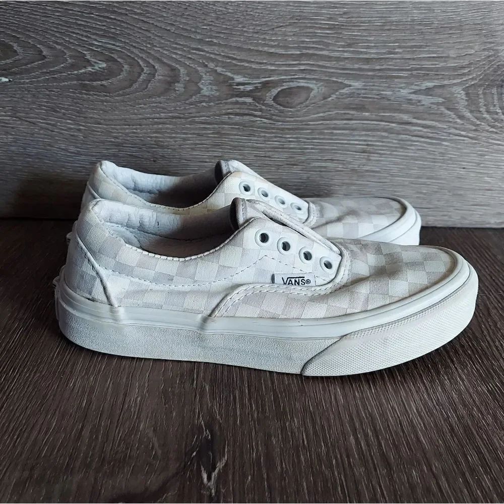 White Checkered Vans Kids Size 1.5